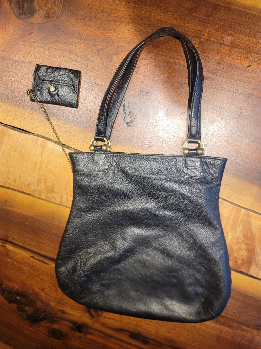 French Bull Jackie Shapiro Black Leather Studded Bag - Picture 14 of 14